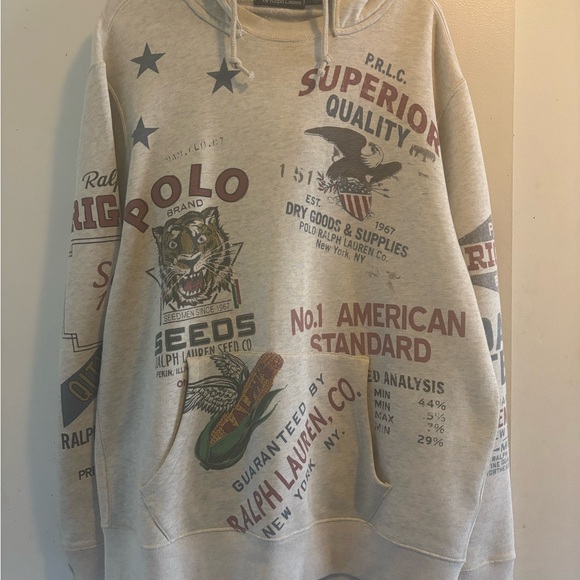 Ralph Lauren Polo Dry Goods Graphic Hoodie size L